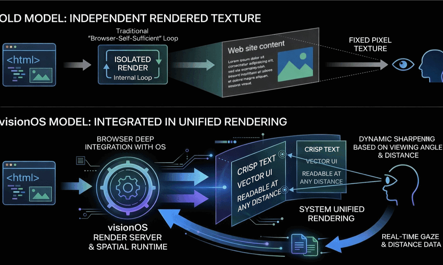 Web unified rendering on visionOS