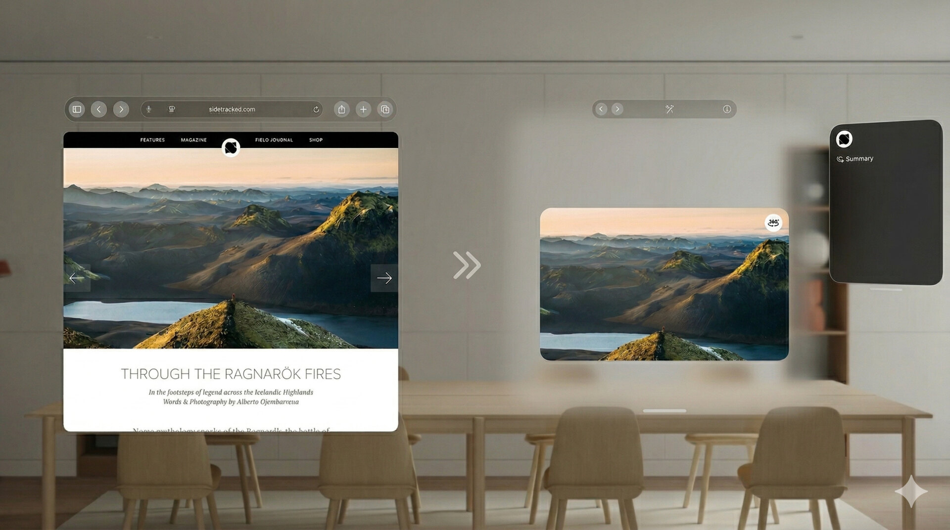 Spatial browsing in Safari on visionOS